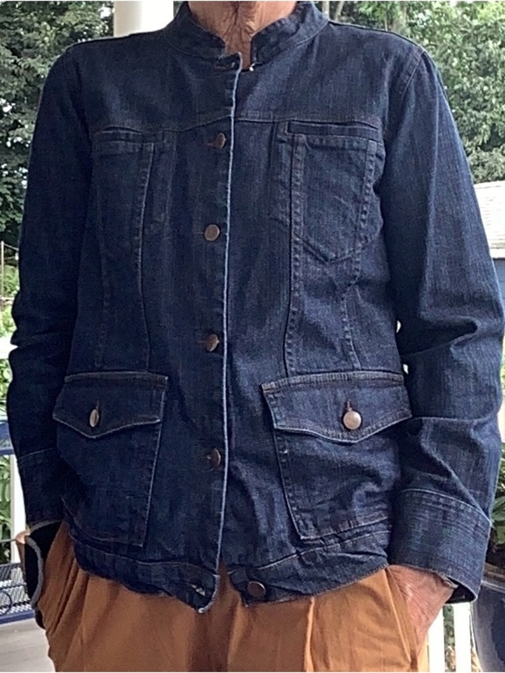 Eileen Fisher Indigo Blue Lightweight Denim Shirt Jacket